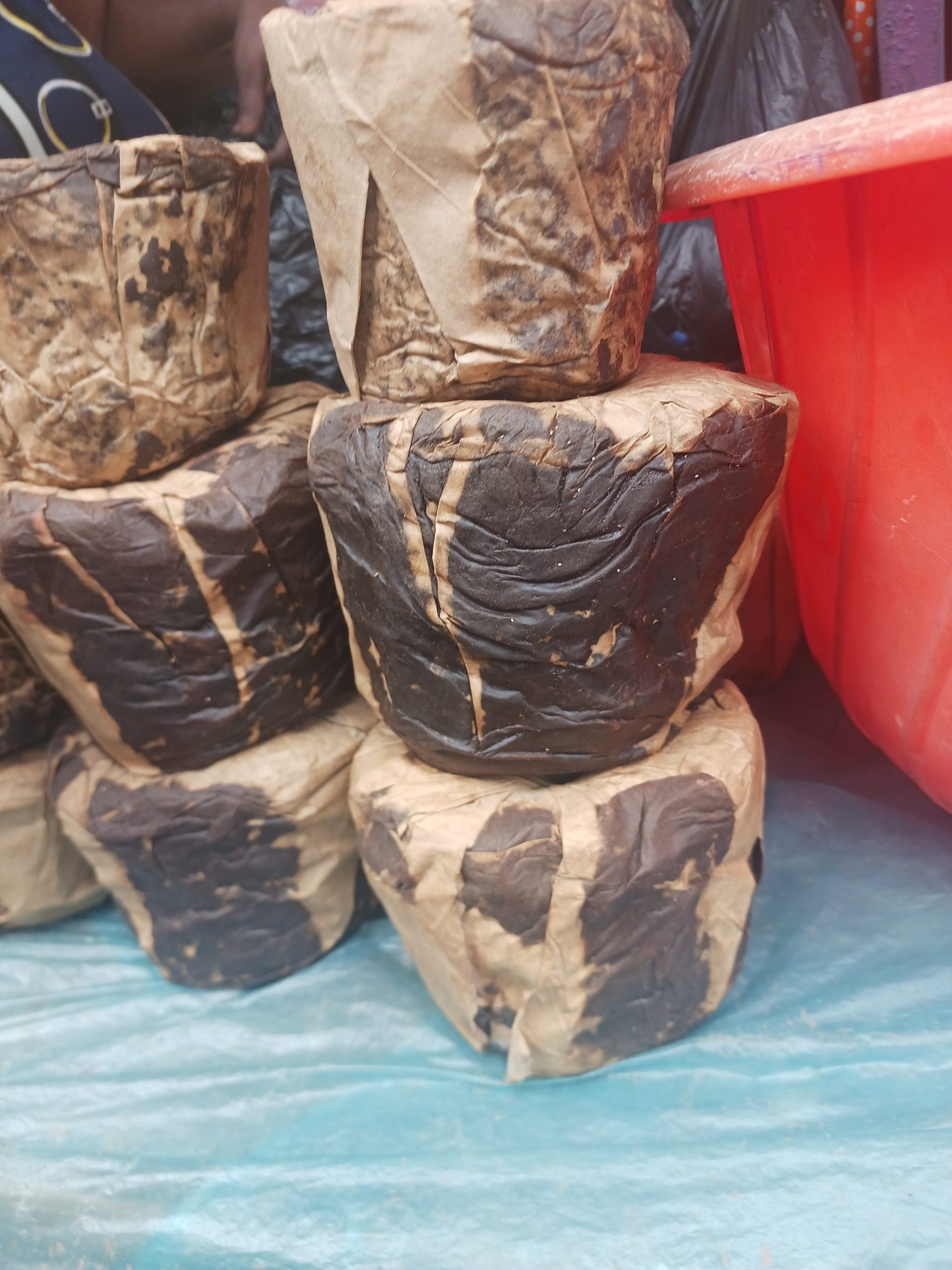 Packages of raw African Soap